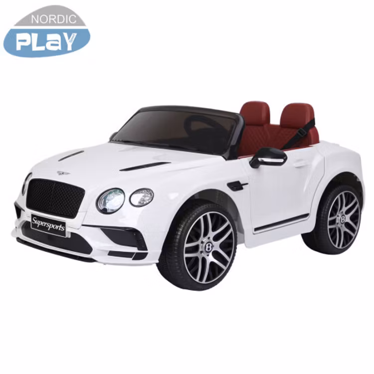 Elbil Bentley 2 personer, 2x6V, vit, EVA-hjul