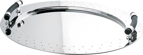 One of the Alessi's greatest trays, it echoes the decorative details of the family of kettles with whistling birds from 1985.