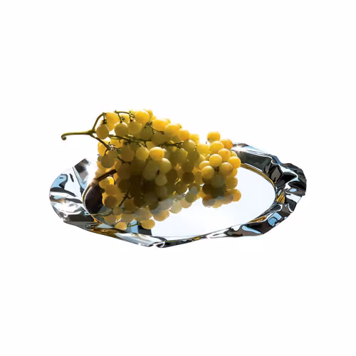 Foix. Round tray in 18/10 stainless steel mirror polished.