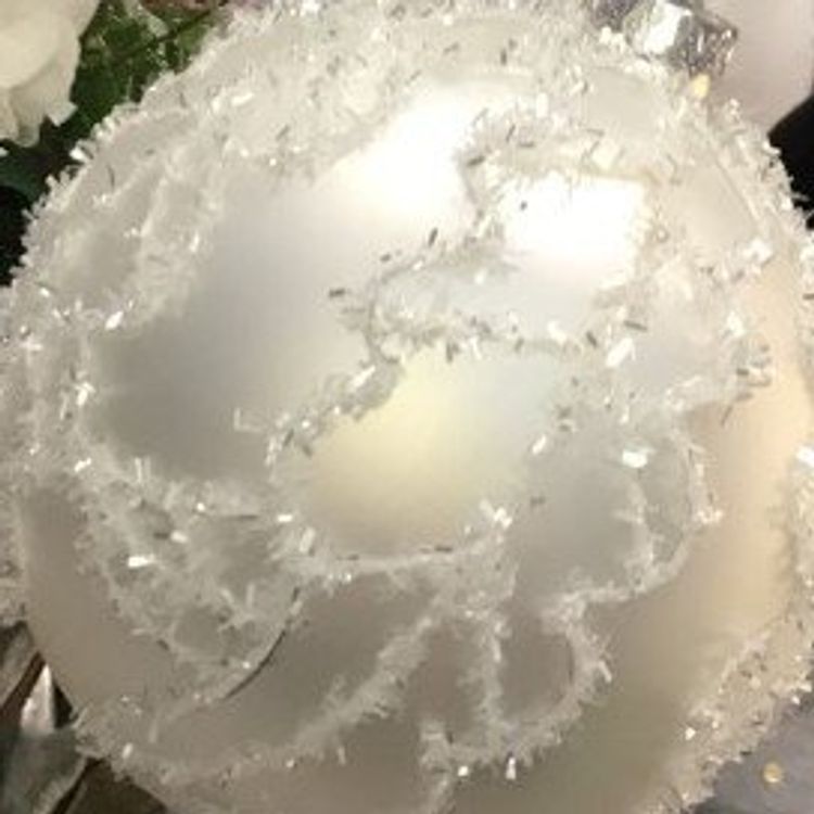 Julgransdekoration. 12 cm. Gl. Ball. white. 6 piece