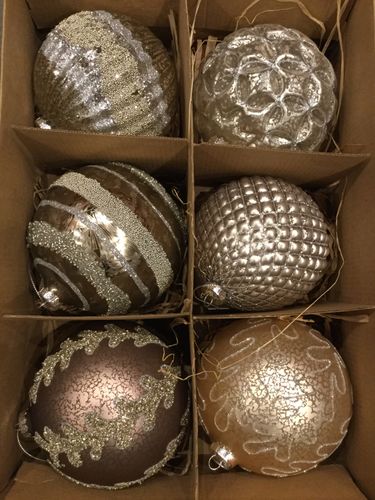 Julgransdekoration. 12 cm. Gl. Ball.6 piece