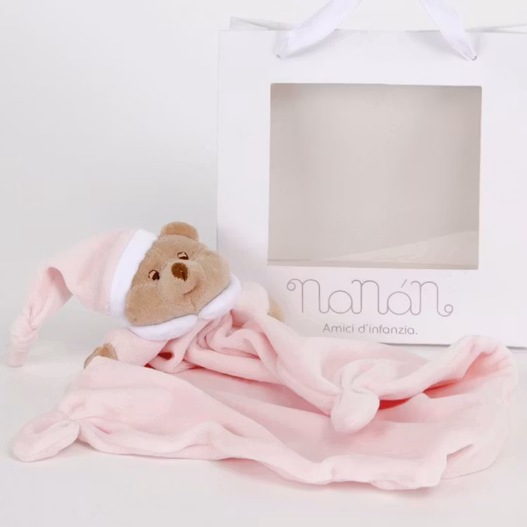 Teether pink- blue-White
