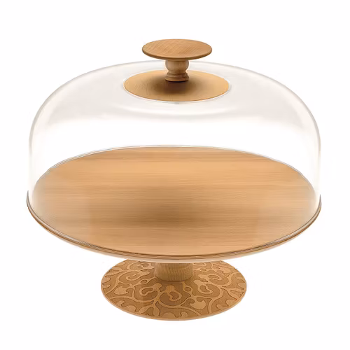 Stand Dressed in wood and Lid in PMMA with knob in beech-wood.