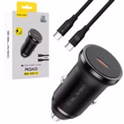 Blavec Car charger BS-01C-C Road - Type C - PD 20W with Type C to Type C cable black Blavec New