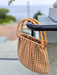 Vintage väska med bambuhandtag