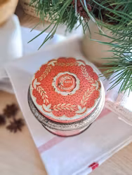 Vintage plåtburk, Kärn Kaffe