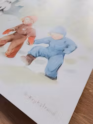 Vintage plansch januari av Kerstin Frykstrand