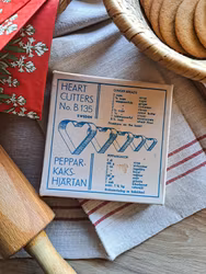Vintage pepparkaksformar Hjärtan, 5 styck