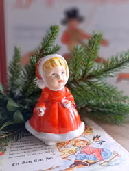 Vintage figurin Vinterflicka