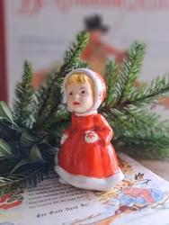 Vintage figurin Vinterflicka