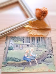 Kort Resan till landet Längesen illustrerat av Elsa Beskow