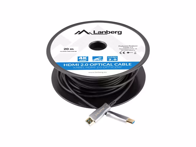 HDMI M/M V2.0 KABEL 20M OPTISK SVART AOC LANBERG