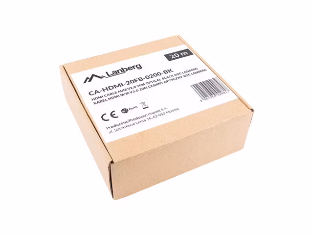 HDMI M/M V2.0 KABEL 20M OPTISK SVART AOC LANBERG