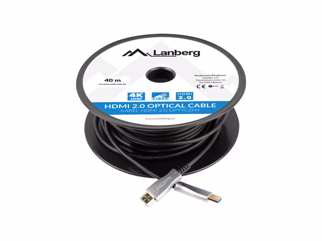 HDMI M/M V2.0 KABEL 40M OPTISK SVART AOC LANBERG