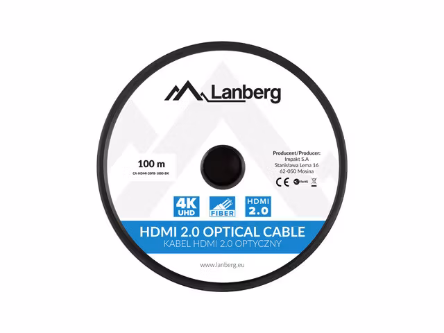 HDMI M/M V2.0 KABEL 100M OPTISK SVART AOC LANBERG