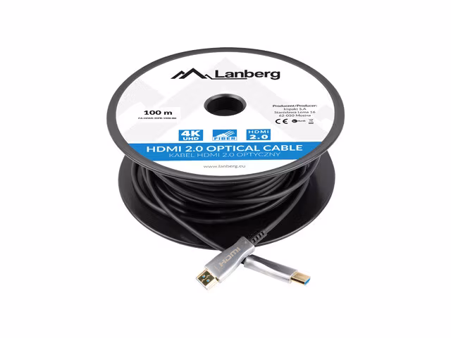 HDMI M/M V2.0 KABEL 100M OPTISK SVART AOC LANBERG
