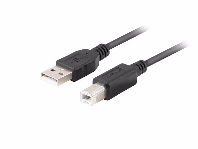 undefinedUSB-A(M)->USB-B(M) 2.0 KABEL 1M SVART FERRITBOX LANBERGundefined