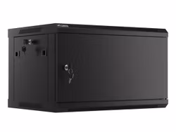 RACKSKÅP 19" VÄGGMONTERAT 6U/600X450 FÖR SJÄLVMONTERING MED METALLDÖRR SVART LANBERG (FLAT PACK)