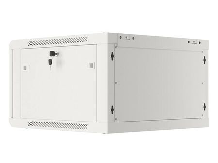 RACKSKÅP 19" VÄGGMONTERAT 6U/600X600 FÖR SJÄLVMONTERING MED METALLDÖRR GRÅ LANBERG (FLAT PACK)