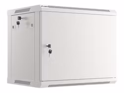 RACKSKÅP 19" VÄGGMONTERAT 9U/600X450 FÖR SJÄLVMONTERING MED METALLDÖRR GRÅ LANBERG (FLAT PACK)