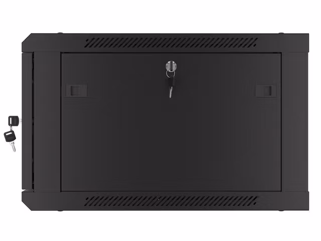 RACKSKÅP 19" VÄGGMONTERAT 6U/600X600 FÖR SJÄLVMONTERING MED METALLDÖRR SVART LANBERG (FLAT PACK)