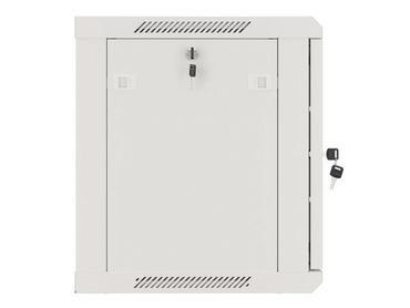 RACKSKÅP 19" VÄGGMONTERAT 9U/600X450 FÖR SJÄLVMONTERING MED METALLDÖRR GRÅ LANBERG (FLAT PACK)