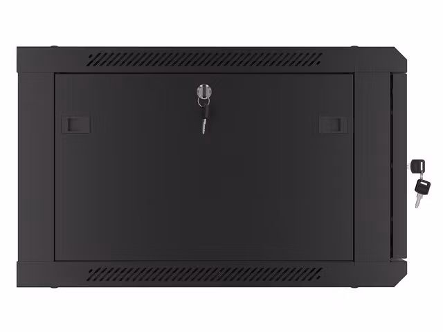 RACKSKÅP 19" VÄGGMONTERAT 6U/600X600 FÖR SJÄLVMONTERING MED METALLDÖRR SVART LANBERG (FLAT PACK)