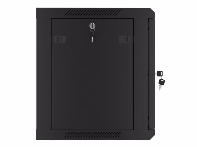 RACKSKÅP 19" VÄGGMONTERAT 9U/600X450 FÖR SJÄLVMONTERING MED METALLDÖRR SVART LANBERG (FLAT PACK)