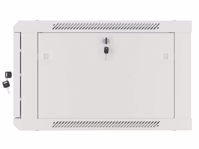 RACKSKÅP 19" VÄGGMONTERAT 6U/600X600 FÖR SJÄLVMONTERING MED METALLDÖRR GRÅ LANBERG (FLAT PACK)