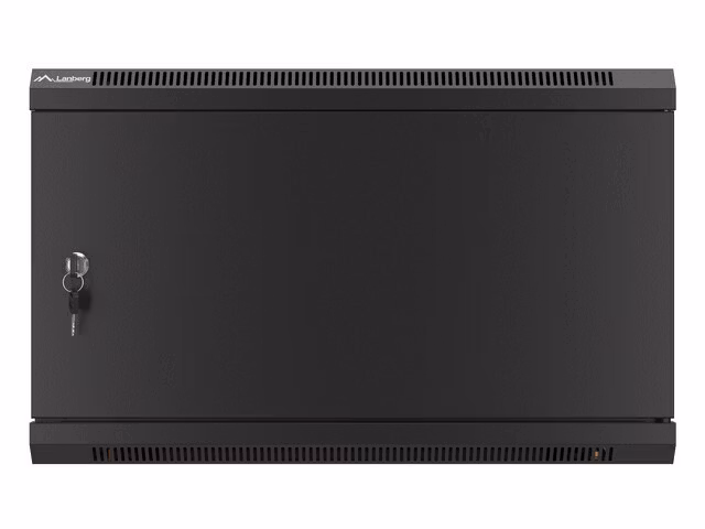 RACKSKÅP 19" VÄGGMONTERAT 6U/600X600 FÖR SJÄLVMONTERING MED METALLDÖRR SVART LANBERG (FLAT PACK)