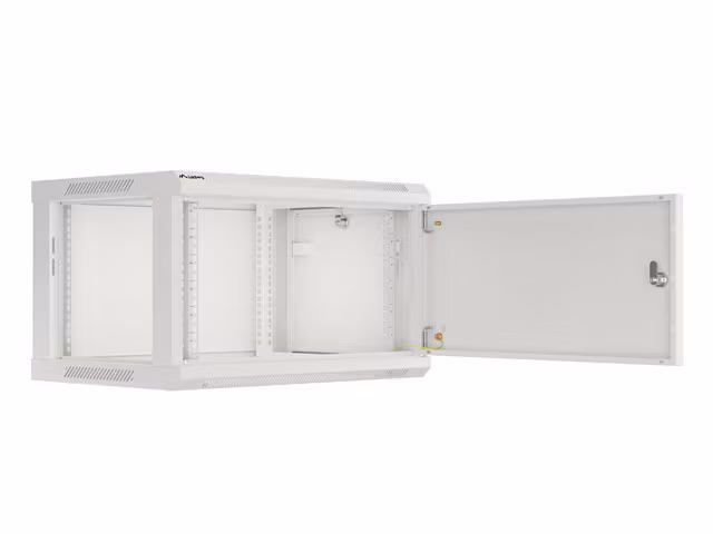 RACKSKÅP 19" VÄGGMONTERAT 6U/600X450 FÖR SJÄLVMONTERING MED METALLDÖRR GRÅ LANBERG (FLAT PACK)