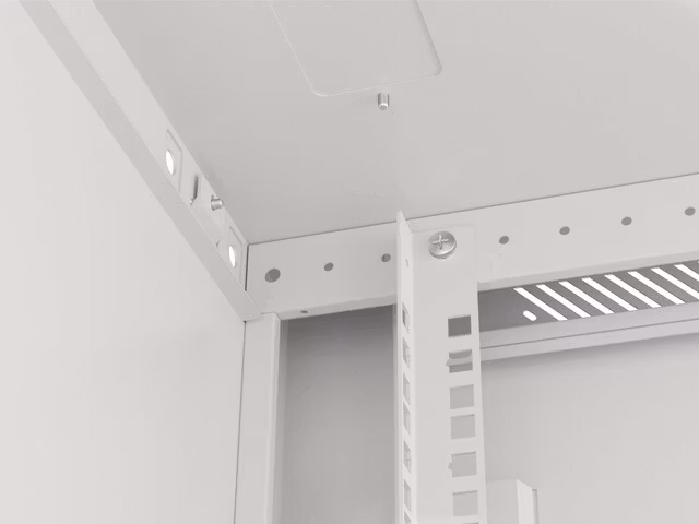 RACKSKÅP 19" VÄGGMONTERAT 6U/600X600 FÖR SJÄLVMONTERING MED METALLDÖRR GRÅ LANBERG (FLAT PACK)