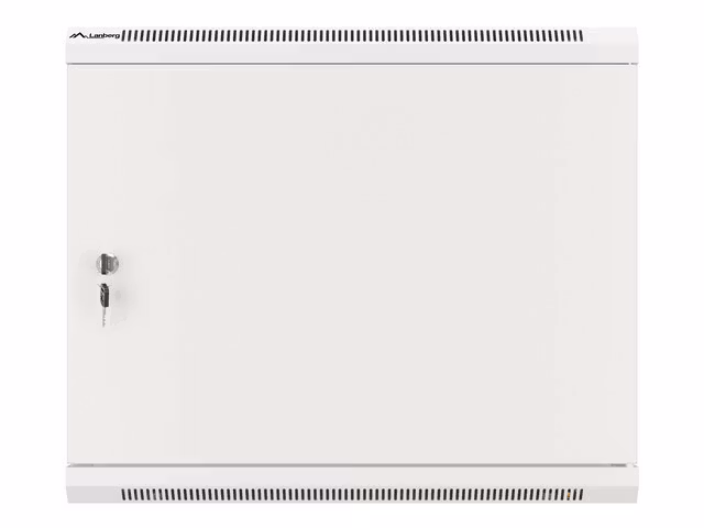 RACKSKÅP 19" VÄGGMONTERAT 9U/600X450 FÖR SJÄLVMONTERING MED METALLDÖRR GRÅ LANBERG (FLAT PACK)