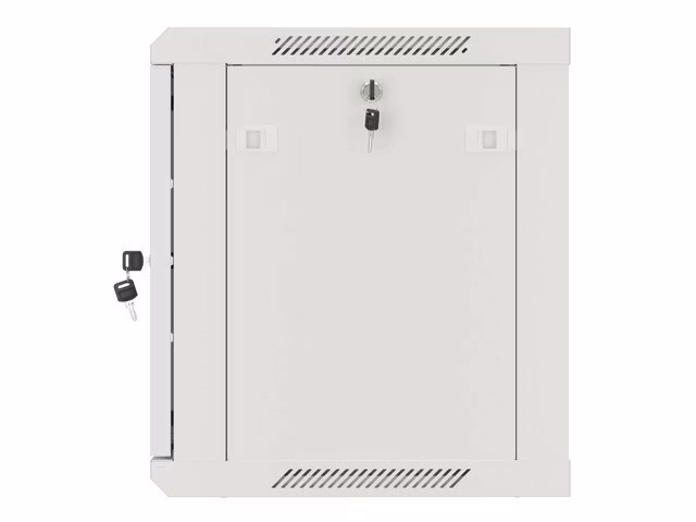 RACKSKÅP 19" VÄGGMONTERAT 9U/600X450 FÖR SJÄLVMONTERING MED METALLDÖRR GRÅ LANBERG (FLAT PACK)