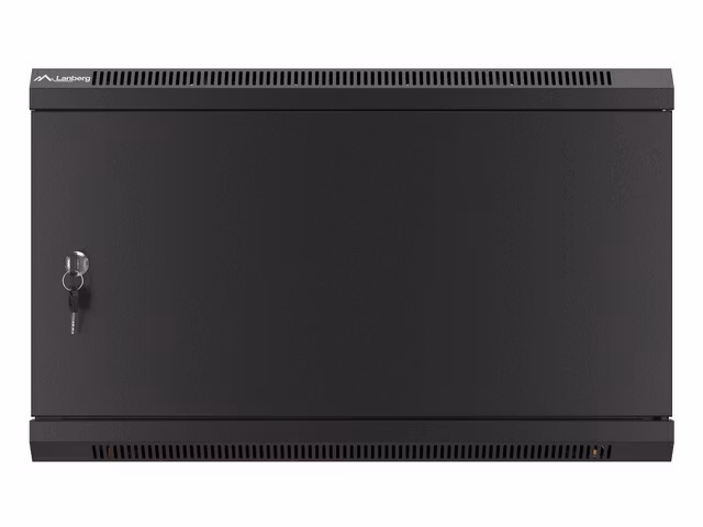 RACKSKÅP 19" VÄGGMONTERAT 6U/600X450 FÖR SJÄLVMONTERING MED METALLDÖRR SVART LANBERG (FLAT PACK)