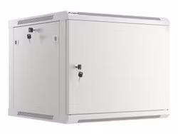 RACKSKÅP 19" VÄGGMONTERAT 9U/600X600 FÖR SJÄLVMONTERING MED METALLDÖRR GRÅ LANBERG (FLAT PACK)