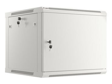 RACKSKÅP 19" VÄGGMONTERAT 9U/600X600 FÖR SJÄLVMONTERING MED METALLDÖRR GRÅ LANBERG (FLAT PACK)