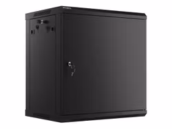 RACKSKÅP 19" VÄGGMONTERAT 12U/600X450 FÖR SJÄLVMONTERING MED METALLDÖRR SVART LANBERG (FLAT PACK)