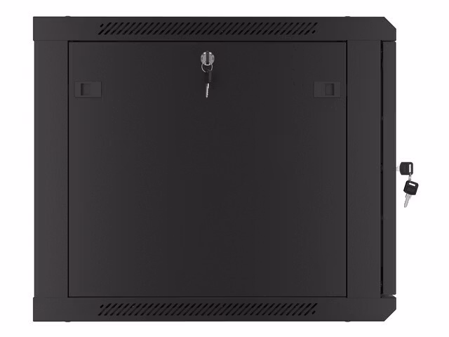RACKSKÅP 19" VÄGGMONTERAT 9U/600X600 FÖR SJÄLVMONTERING MED METALLDÖRR SVART LANBERG (FLAT PACK)
