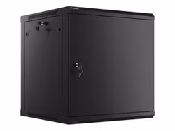 RACKSKÅP 19" VÄGGMONTERAT 12U/600X600 FÖR SJÄLVMONTERING MED METALLDÖRR SVART LANBERG (FLAT PACK)
