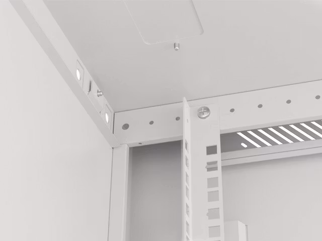 RACKSKÅP 19" VÄGGMONTERAT 9U/600X600 FÖR SJÄLVMONTERING MED METALLDÖRR GRÅ LANBERG (FLAT PACK)