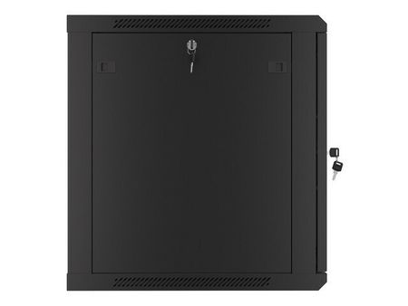 RACKSKÅP 19" VÄGGMONTERAT 12U/600X600 FÖR SJÄLVMONTERING MED METALLDÖRR SVART LANBERG (FLAT PACK)