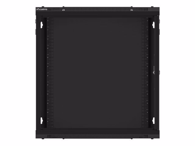 RACKSKÅP 19" VÄGGMONTERAT 12U/600X600 FÖR SJÄLVMONTERING MED METALLDÖRR SVART LANBERG (FLAT PACK)