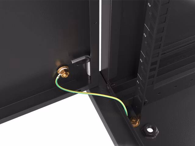 RACKSKÅP 19" VÄGGMONTERAT 12U/600X450 FÖR SJÄLVMONTERING MED METALLDÖRR SVART LANBERG (FLAT PACK)