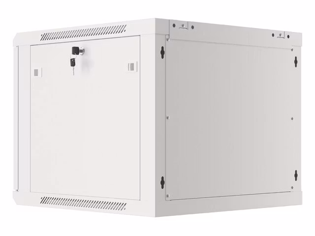 RACKSKÅP 19" VÄGGMONTERAT 9U/600X600 FÖR SJÄLVMONTERING MED METALLDÖRR GRÅ LANBERG (FLAT PACK)