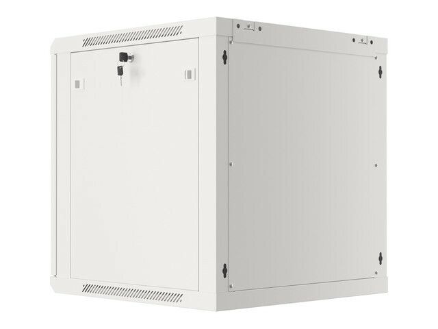 RACKSKÅP 19" VÄGGMONTERAT 12U/600X600 FÖR SJÄLVMONTERING MED METALLDÖRR GRÅ LANBERG (FLAT PACK)