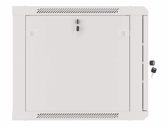 RACKSKÅP 19" VÄGGMONTERAT 9U/600X600 FÖR SJÄLVMONTERING MED METALLDÖRR GRÅ LANBERG (FLAT PACK)