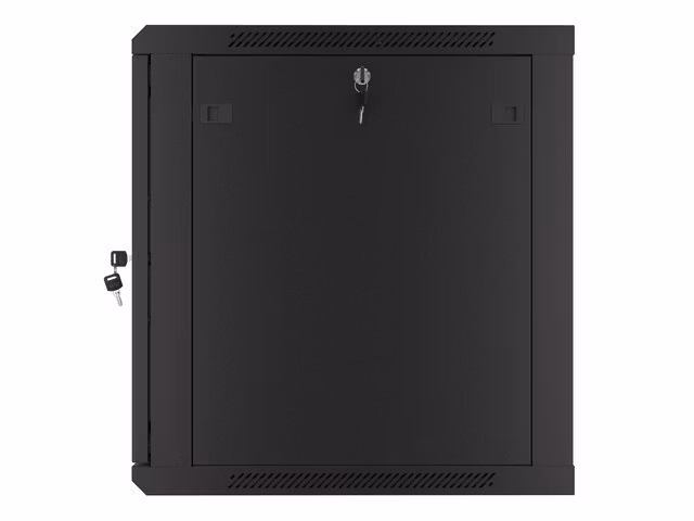 RACKSKÅP 19" VÄGGMONTERAT 12U/600X600 FÖR SJÄLVMONTERING MED METALLDÖRR SVART LANBERG (FLAT PACK)