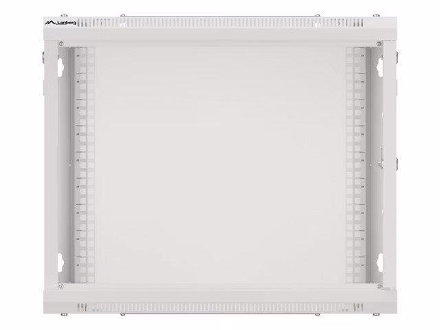 RACKSKÅP 19" VÄGGMONTERAT 9U/600X600 FÖR SJÄLVMONTERING MED METALLDÖRR GRÅ LANBERG (FLAT PACK)