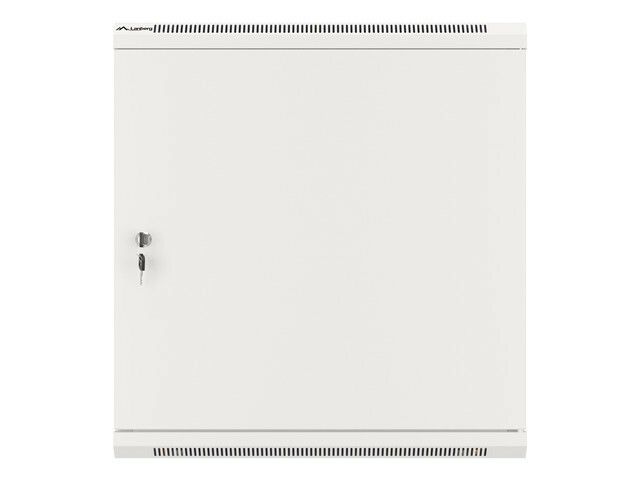RACKSKÅP 19" VÄGGMONTERAT 12U/600X600 FÖR SJÄLVMONTERING MED METALLDÖRR GRÅ LANBERG (FLAT PACK)